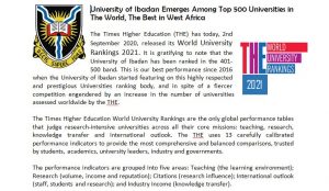 University of Ibadan Emerges Best Best in West Africa